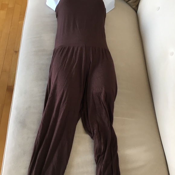 Elan chocolate brown tube top jumpsuit - Picture 2 of 6